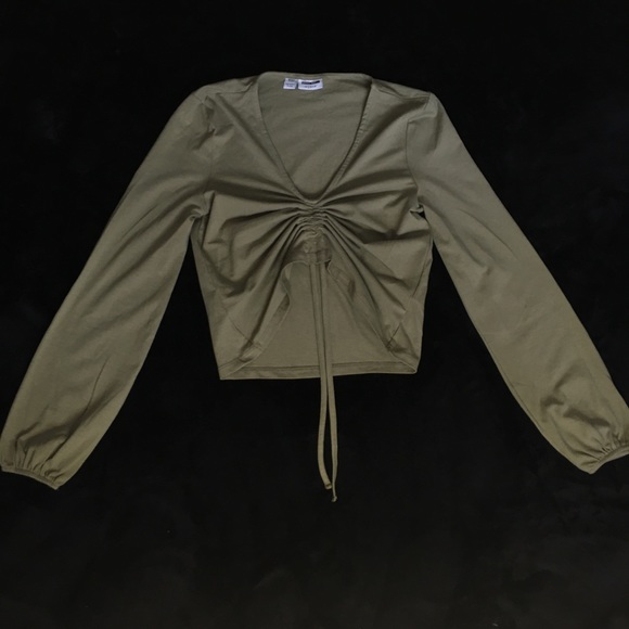 ASOS Tops - Noisy May Olive Green Ruched Long Sleeve